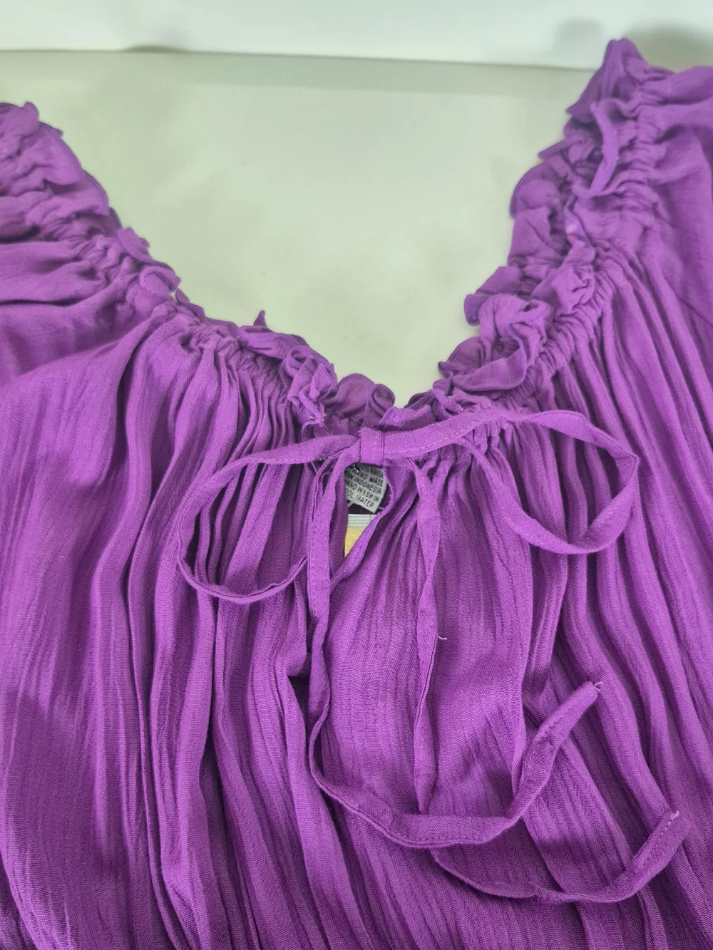 Lotus Traders Smocked Peasant Gypsy Renaissance Dress - Size OS / Fits XL to 2X - Picture 9 of 14